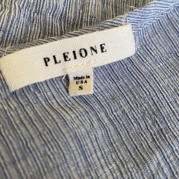 Pleione Cold Shoulder Blue Tunic Top Striped S - Picture 9 of 9